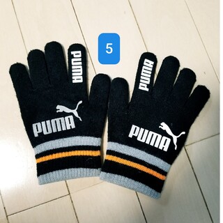 プーマ(PUMA)の(5) PUMA  黒×グレー×オレンジ 手袋  プーマ 防寒対策(手袋)