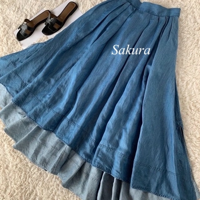 MADISONBLUE(マディソンブルー)の【新品】MADISONBLUEマディソンブルーTUCK VOLUME SKIRT レディースのスカート(ロングスカート)の商品写真