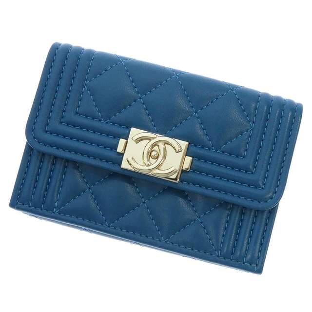 高評価なギフト - CHANEL シャネル ブルー 財布 CHANEL A84432 ココ
