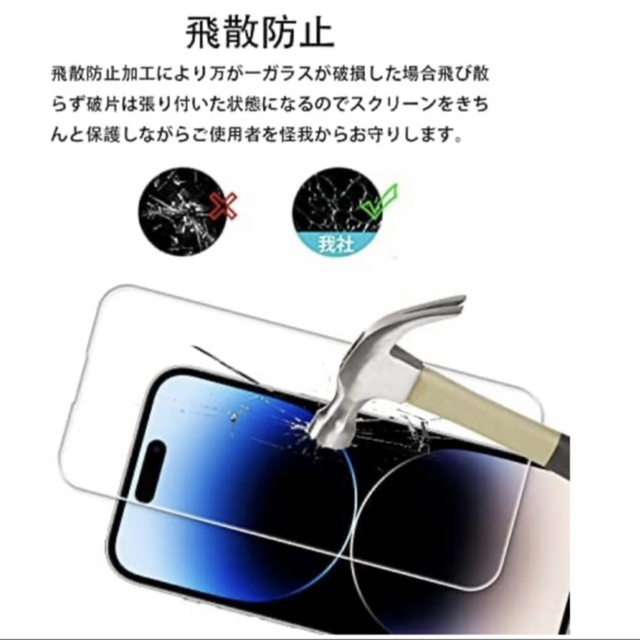 iPhone14pro ガイド付き ガラス保護フィルム カメラフィルム スマホ/家電/カメラのスマホアクセサリー(保護フィルム)の商品写真