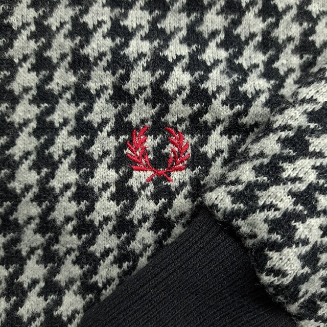 希少】FRED PERRY ウール 千鳥格子柄 ジャージ 黒×グレー S-eastgate.mk