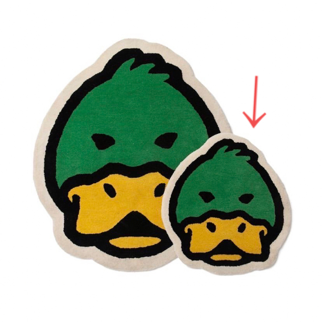 HUMAN MADE DUCK FACE RUG SMALL "Green"