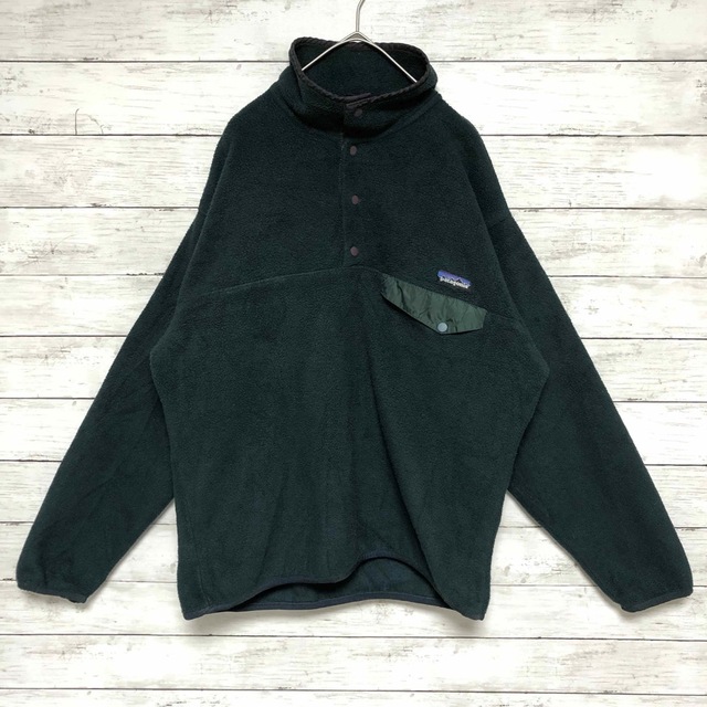 人気グリーン Patagonia パタゴニア　シンチラスナップT モスグリーンM