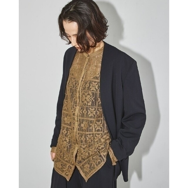 TODAYFUL(トゥデイフル)の【美品】TODAYFUL Collarless Twill Jacket 黒36 レディースのジャケット/アウター(テーラードジャケット)の商品写真