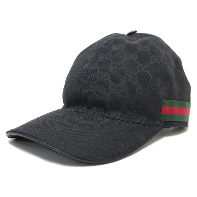 GUCCI グッチ 帽子 キャップ ベースボールキャップ ブラック 黒 M(58cm) ストライプ GGキャンバス 22秋冬 おしゃれ シンプル  普段使い 【レディース】【K3604】 | フリマアプリ ラクマ