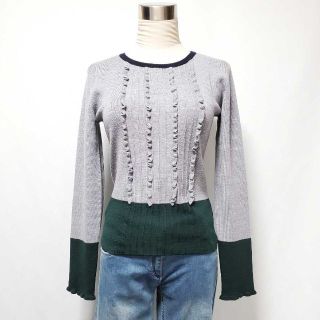 トゥービーシック(TO BE CHIC)のTO BE CHIC トゥー ビー シック　配色ニット サイズⅡ（約Mサイズ相当(ニット/セーター)