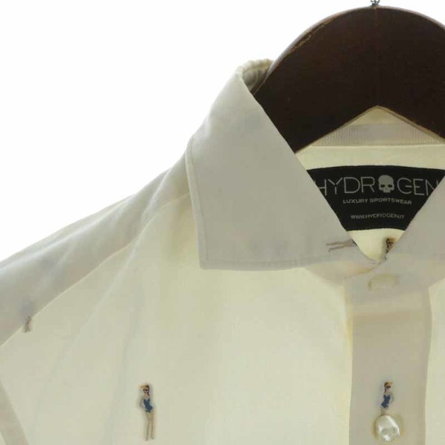 HYDROGEN(ハイドロゲン)のHYDROGEN LUXURY SPORTSWEAR カジュアルシャツ S 白 メンズのトップス(シャツ)の商品写真