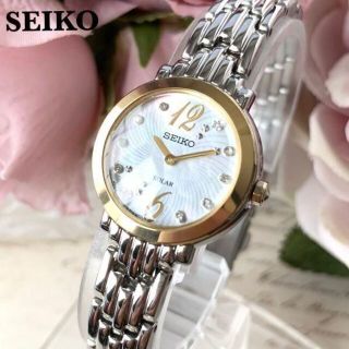 セイコー(SEIKO)の【新品】豪華ダイヤモンド★セイコー SEIKO ソーラー仕様 レディース腕時計(腕時計)