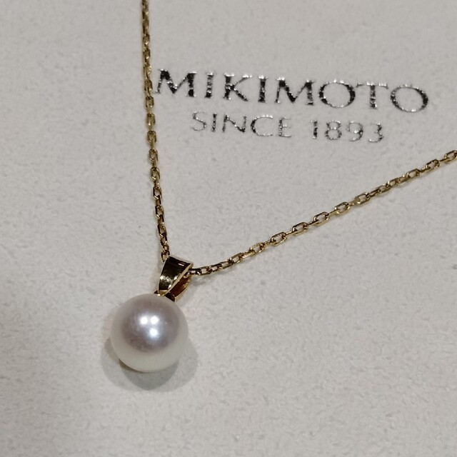 MIKIMOTO - 美品 ミキモト Ｋ18YG 一粒パールペンダントネックレス