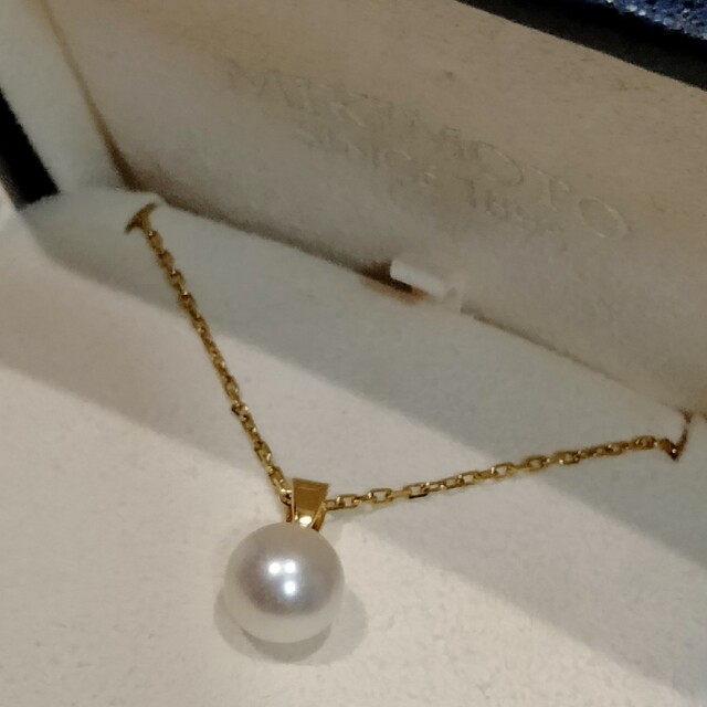 MIKIMOTO - 美品 ミキモト Ｋ18YG 一粒パールペンダントネックレス