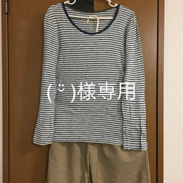 coen(コーエン)の☆( ¨̮ )様専用☆     [used品]コーエン ボーダーロンＴ Ｌ レディースのトップス(Tシャツ(長袖/七分))の商品写真