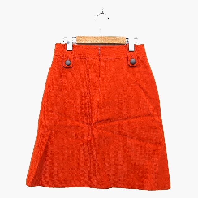 LUCA(ルカ)のルカ LUCA 台形 スカート 膝丈 総柄 ウール 毛 36 オレンジ レディースのスカート(ひざ丈スカート)の商品写真