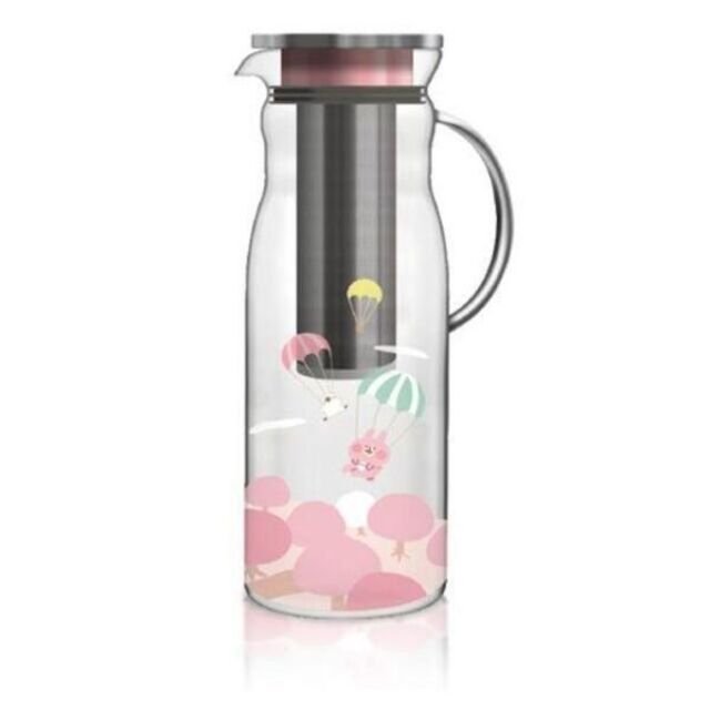 正規品台湾　カナヘイの小動物　耐熱ガラスティーポット　1200ml （落下傘）