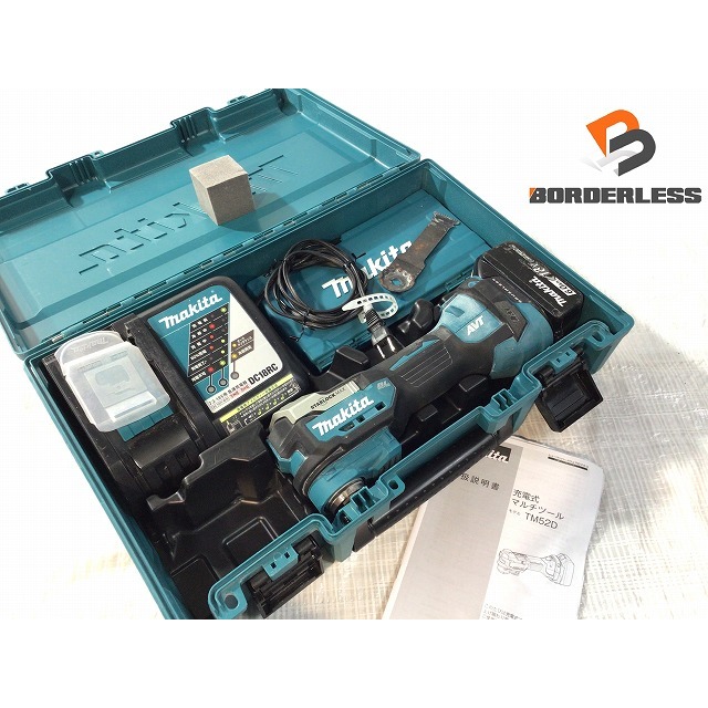 ☆比較的綺麗です☆makita マキタ 18V 充電式マルチツール TM52DRG バッテリー1個(18V 6.0Ah) 充電器 ケース付き 64461自動車/バイク