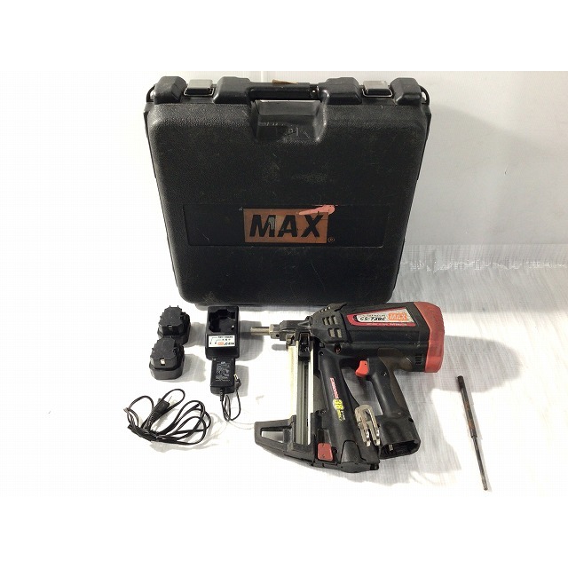 ☆品☆MAX マックス 32mm ピン打機 GS-738C バッテリー 2個 充電器付き ガスネイラー 64791