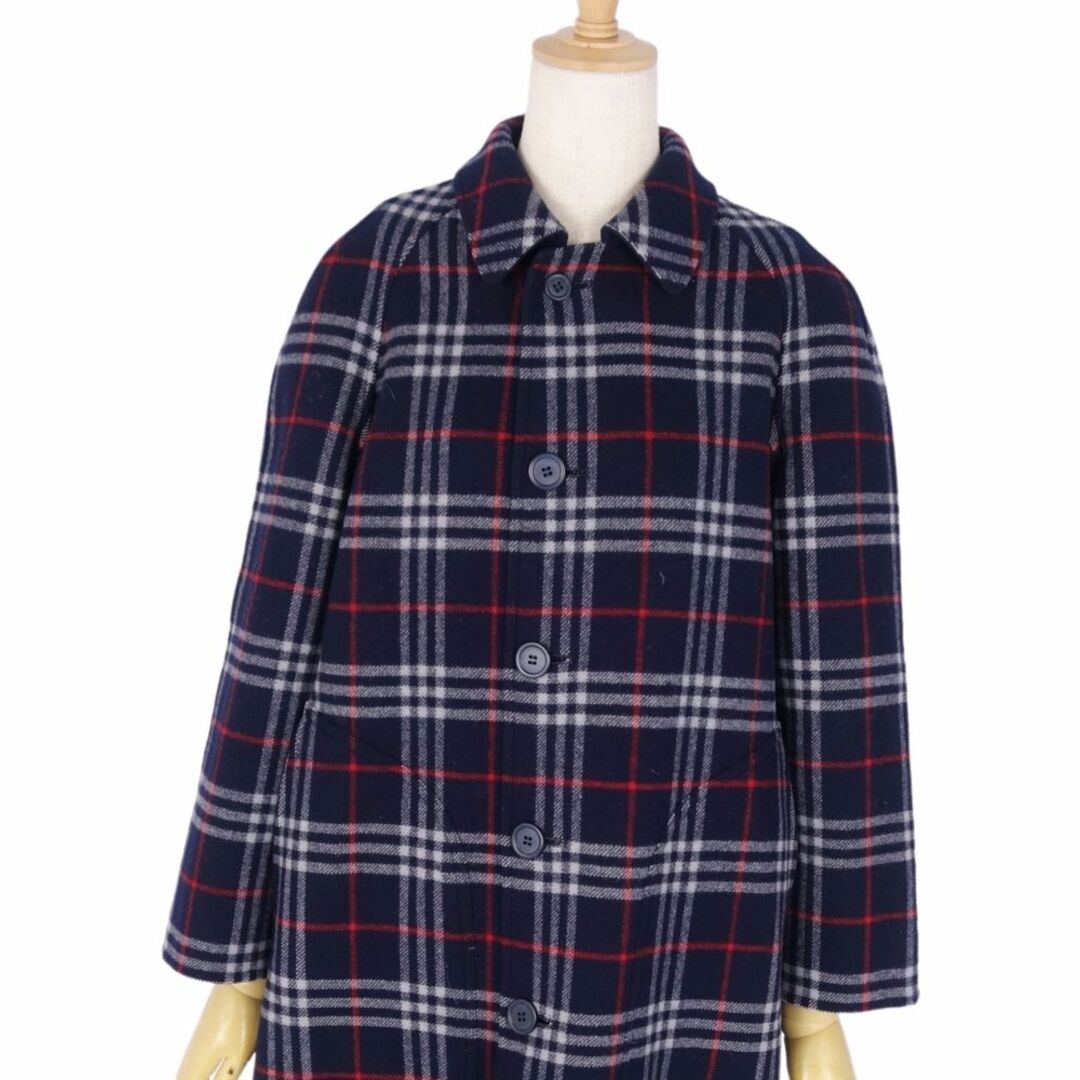 BURBERRY(バーバリー)の美品 Vintage バーバリー Burberrys コート ウール チェック リバーシブル ステンカラーコート バルマカーンコート レディース 9AB2(M相当) ネイビー レディースのジャケット/アウター(その他)の商品写真