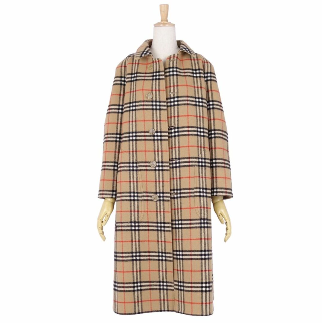 BURBERRY(バーバリー)の美品 Vintage バーバリー Burberrys コート ウール チェック リバーシブル ステンカラーコート バルマカーンコート レディース 11AB3(M相当) ベージュ レディースのジャケット/アウター(その他)の商品写真