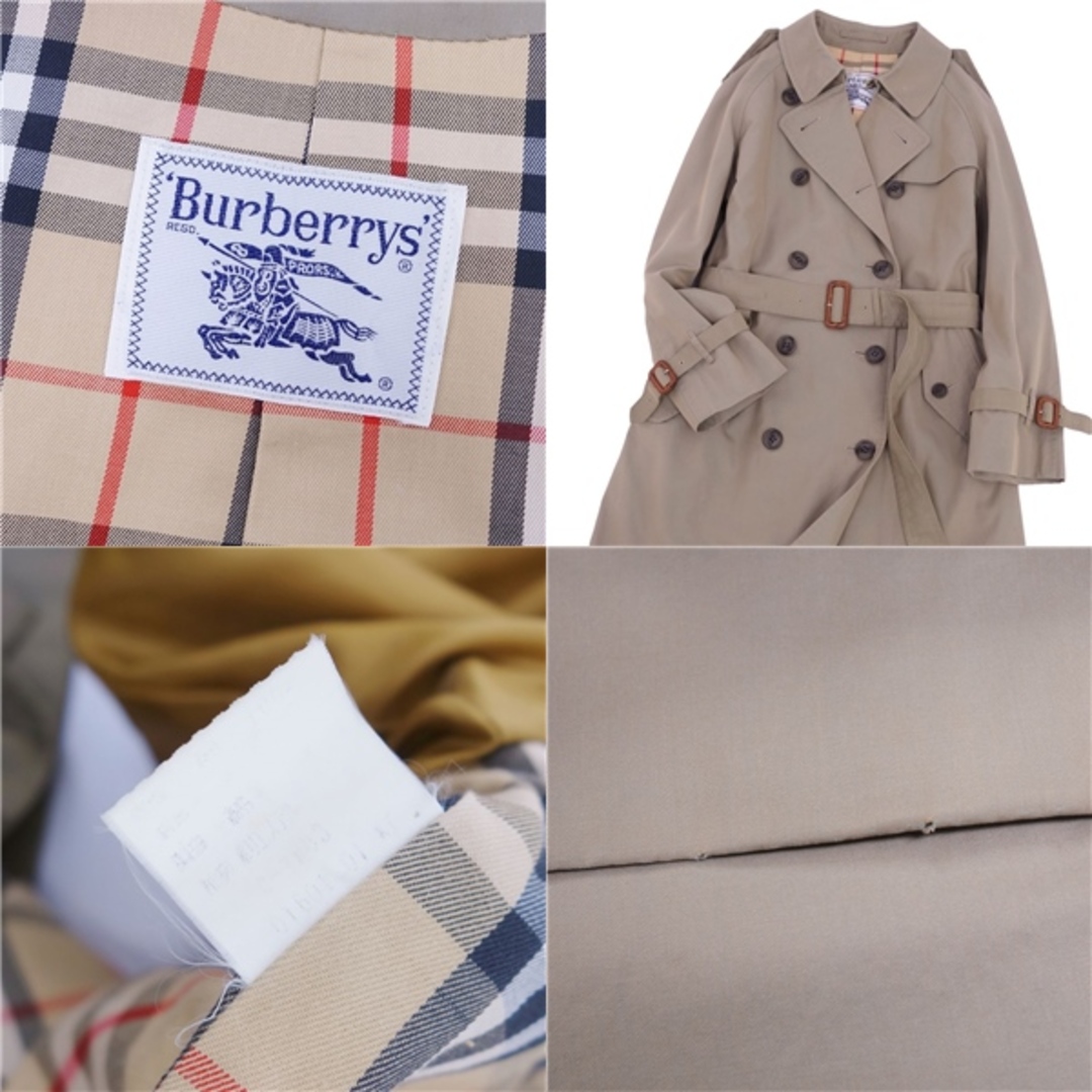 Vintage バーバリー Burberrys コート トレンチコート コットン100％ 裏チェック アウター レディース  85-95-160(S相当) ベージュカーキ