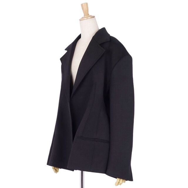 極美品 セリーヌ CELINE ジャケット フィービー期 テーラード ボタンレス ウール アウター レディース 42(L相当) ブラック