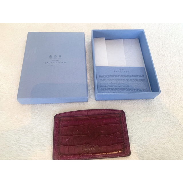 SMYTHSON スマイソン Mara レザーフラットカードホルダー