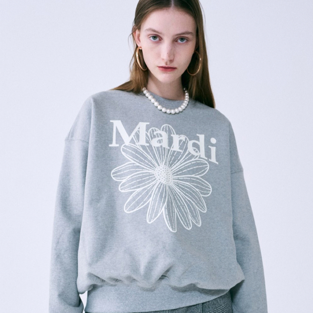 Mardi Mercrediマルディ SWEATSHIRT GREY IVORY