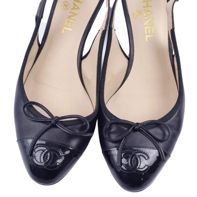 CHANEL - シャネル CHANEL パンプス ココマーク ラムレザー エナメル