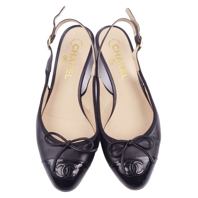 CHANEL - シャネル CHANEL パンプス ココマーク ラムレザー エナメル