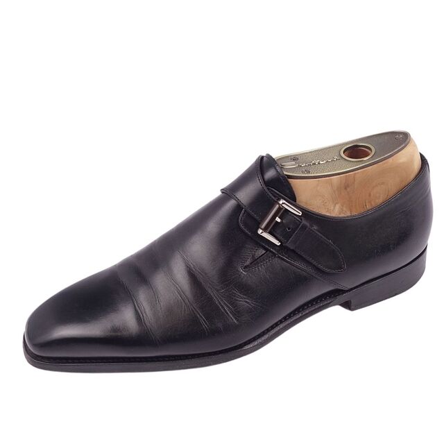 サントーニ Santoni シューズ シングルモンク ビジネスシューズ カーフレザー メンズ 革靴 7.5(26.5cm相当) ブラック |  フリマアプリ ラクマ