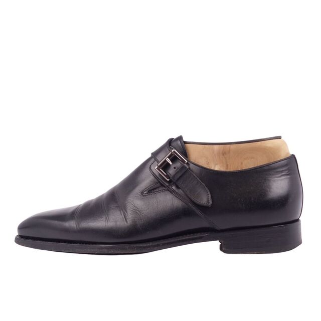 サントーニ Santoni シューズ シングルモンク ビジネスシューズ カーフレザー メンズ 革靴 7.5(26.5cm相当) ブラック