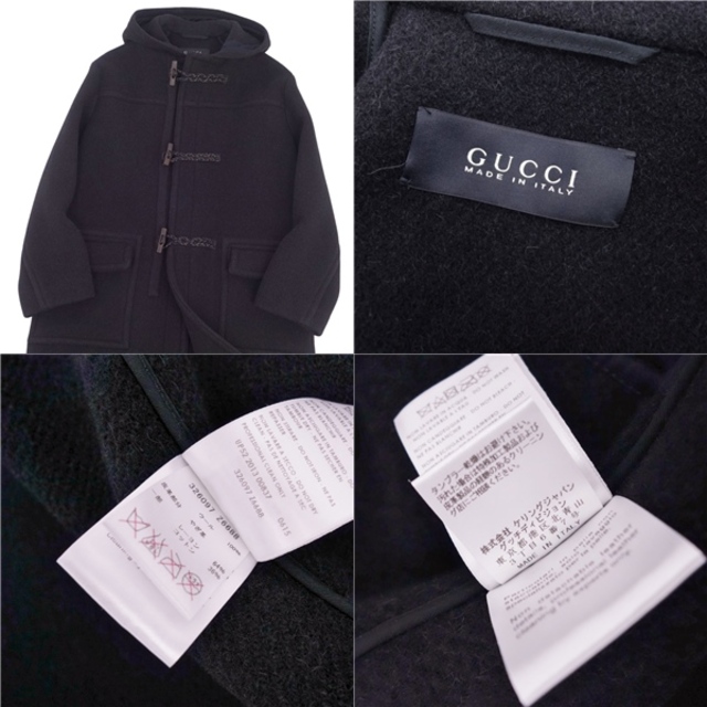 Gucci(グッチ)の美品 グッチ GUCCI コート ダッフルコート バンブートグル ウール ラムレザー メンズ アウター 48(M相当) チャコールブラック メンズのジャケット/アウター(その他)の商品写真