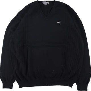 ラコステ(LACOSTE)の古着 ラコステ LACOSTE フランス企画 Vネック コットンニットセーター 9 メンズXL /eaa306973(ニット/セーター)