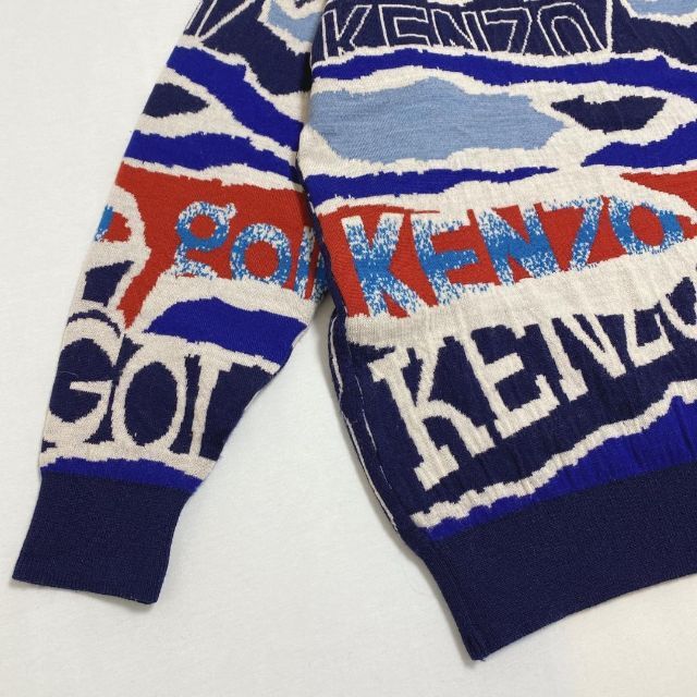 KENZO GOLF リブニットセーター 総柄 一点物 サイズ4 L相当 KENZO GOLF リブニットセーター 総柄 一点物 サイズ4 L相当