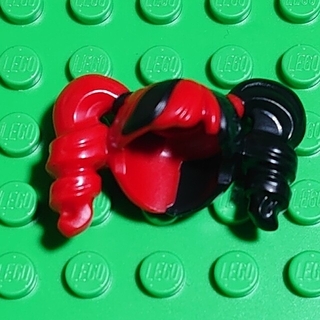 レゴ(Lego)の【新品】LEGO 髪ヘアパーツ ハーフカラーツインテール《赤／黒》レゴ(その他)