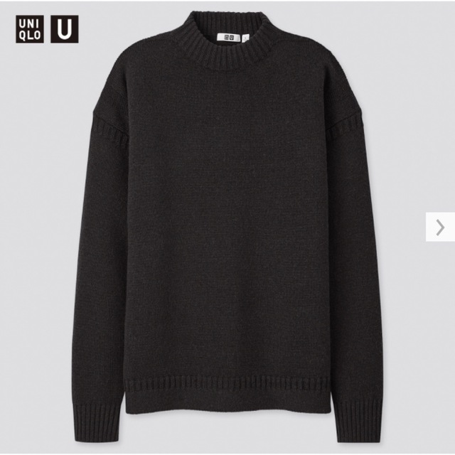 UNIQLO(ユニクロ)のUNIQLO U ミドルゲージモックネックセーター長袖ニット 黒 ユニクロユー メンズのトップス(ニット/セーター)の商品写真