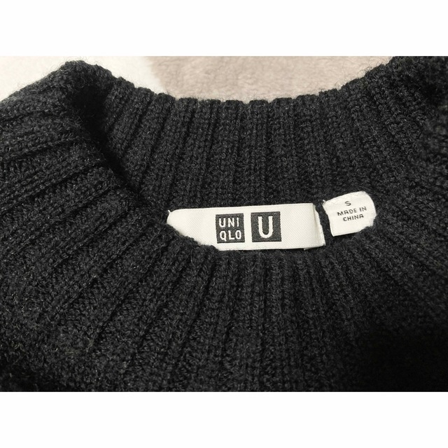 UNIQLO(ユニクロ)のUNIQLO U ミドルゲージモックネックセーター長袖ニット 黒 ユニクロユー メンズのトップス(ニット/セーター)の商品写真