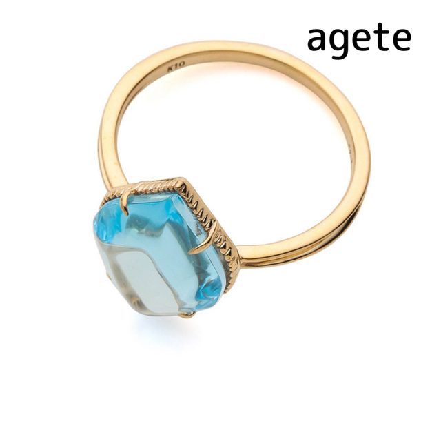 新品未使用】agete ブルートパーズ リング-