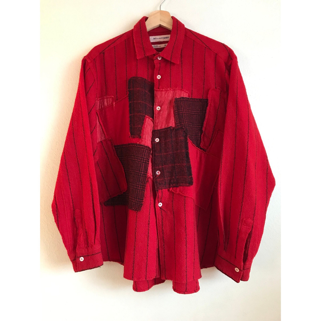 90s COMME dos GARSONS SHIRT 縮絨 製品染パッチワーク