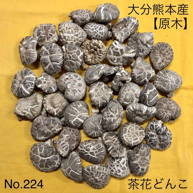 大分熊本産【原木干し椎茸】小〜中　茶花どんこ　200g［No.224］の通販　by　【原木干し椎茸専門店　なばのこ】｜ラクマ