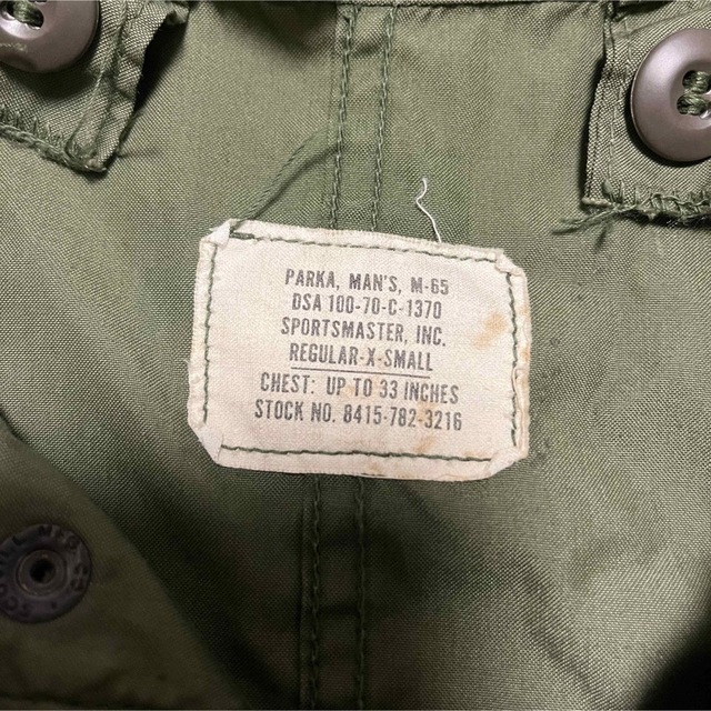 XS us army 70s m65 フィッシュテールパーカー アルミジップ