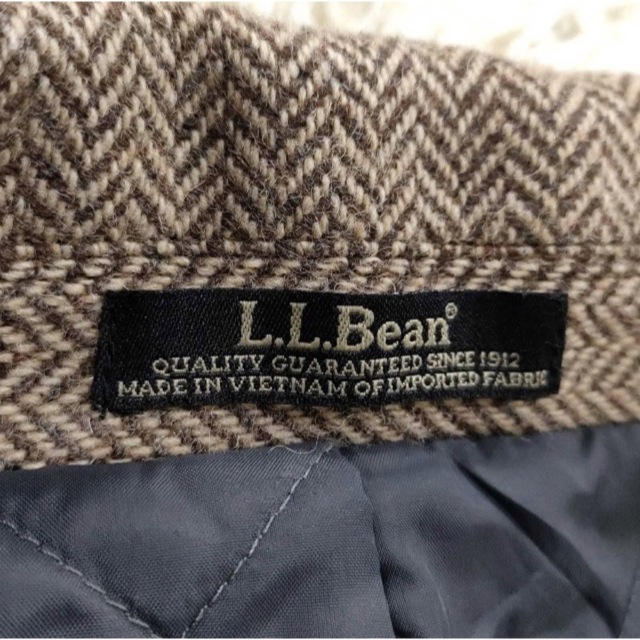 L.L.Bean(エルエルビーン)の極美品 L.L.Bean ヘリンボーン ツイード ジャケット ブラウン Lサイズ メンズのジャケット/アウター(テーラードジャケット)の商品写真