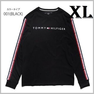 トミーヒルフィガー(TOMMY HILFIGER)のNASH LS TEE　ロングスリーブTシャツ　ブラック　XLサイズ(Tシャツ/カットソー(七分/長袖))