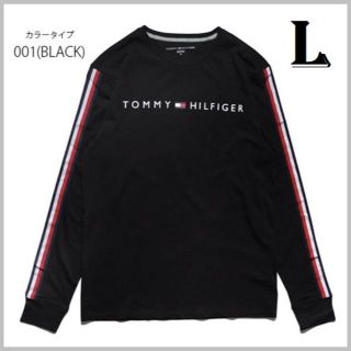 トミーヒルフィガー(TOMMY HILFIGER)のNASH LS TEE　ロングスリーブTシャツ　ブラック　Lサイズ(Tシャツ/カットソー(七分/長袖))