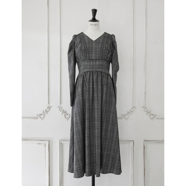 試着のみ Galliera Plaid Long Dress