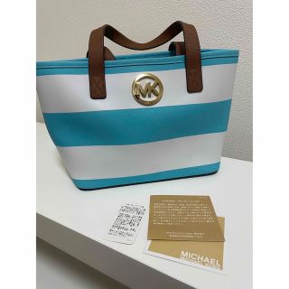 マイケルコース(Michael Kors)の【美品】マイケルコース ハンドバッグ ミニ ボーダー マリン(ハンドバッグ)