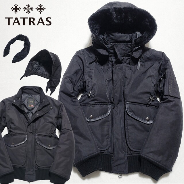 TATRAS - 【美品】TATRAS　ダウンジャケット ポーランド製 羊革 ファー ブラック 3