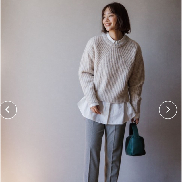 【ふわふわニット/洗える】メランジクルーネックニット 新品未使用