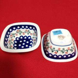 ポーリッシュポタリー スクエアボウル 2個(食器)