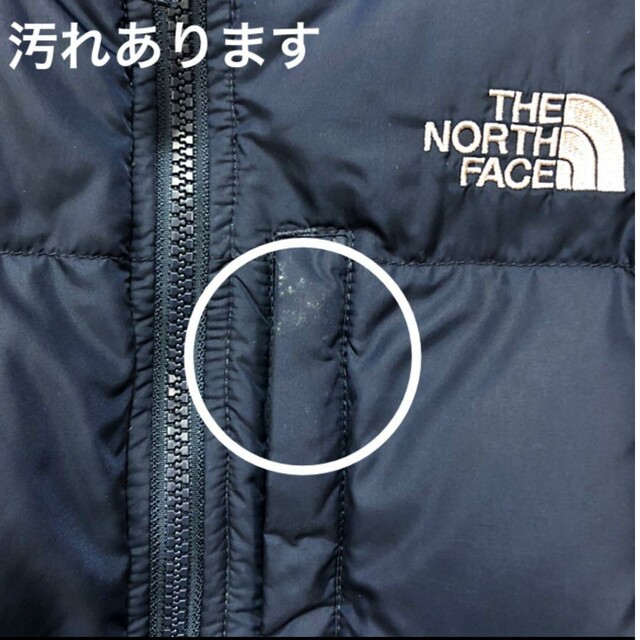 THE NORTH FACE(ザノースフェイス)の美品!ノースフェイス☆リバーシブルダウンジャケット 子供サイズ ネイビー キッズ/ベビー/マタニティのキッズ服男の子用(90cm~)(ジャケット/上着)の商品写真