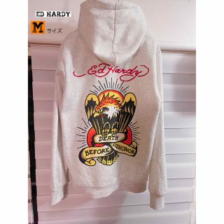 エドハーディー(Ed Hardy)の【美品】ED Hardy バックプリント　イーグル　プルオーバー(パーカー)