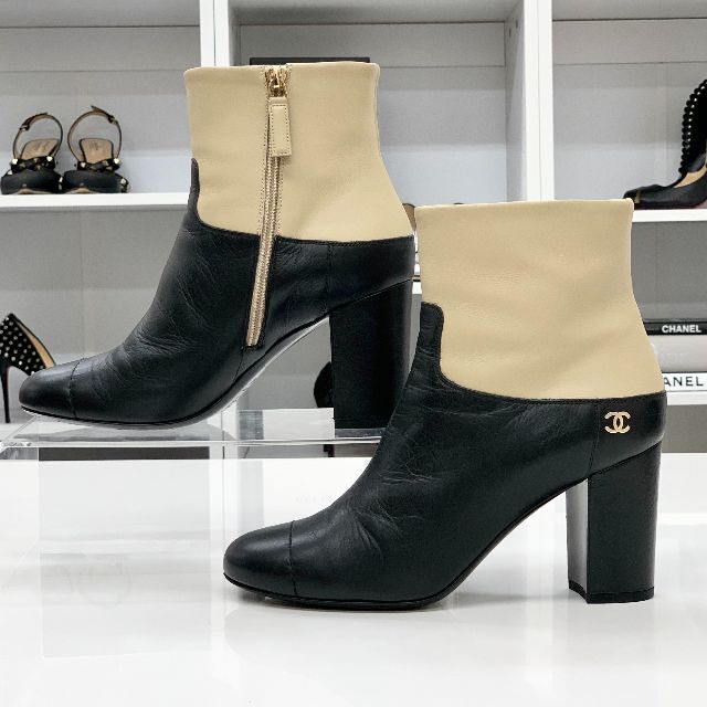 待望の再入荷! 良品☆CHANEL・レザー バイカラー ココマーク総柄
